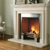 Chesneys Burlington fireplace with Soho fire basket for dogs and Spherical Steel fire dogs