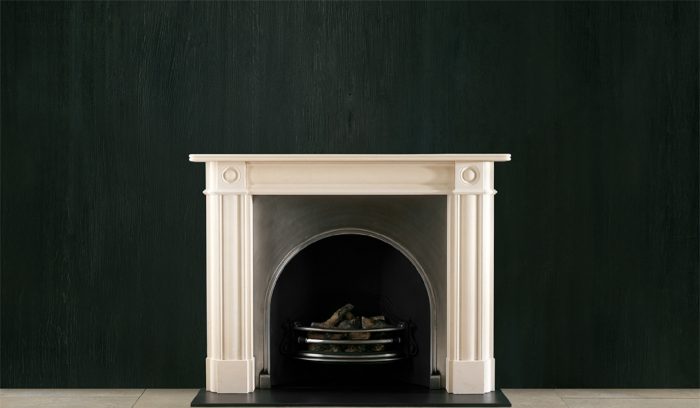 Chesneys Regency Bullseye fireplace with the Plain Arched register grate