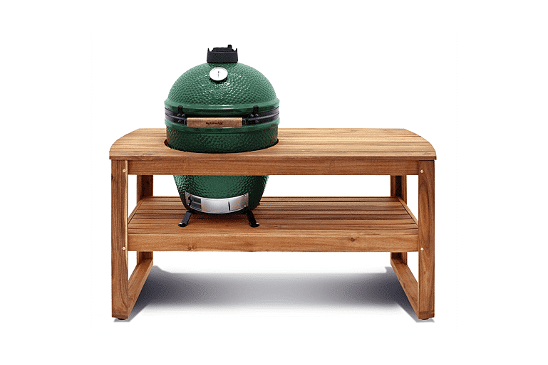 Acacia Table For Large The Fireplace, Big Green Egg Acacia Shelves Large