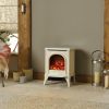 Stovax & Gazco Huntingdon 20 ivory enamel electric stove with clear door