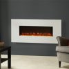Stovax & Gazco Radiance 100W Matt Ivory Steel electric fire with clear crushed glass effect