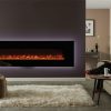 Stovax & Gazco Radiance 190W Black Glass electric fire with clear crushed glass beads