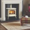 Stovax & Gazco Huntingdon 40 gas stove with ivory finish and tracery door