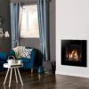 Stovax & Gazco Riva2 400 Icon XS gas fire with EchoFlame black glass lining
