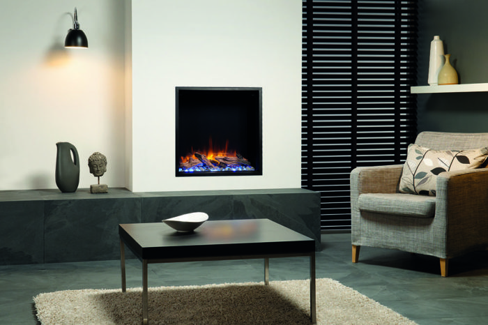 Stovax & Gazco Skope Inset 55R log & pebble fuel effect electric fire