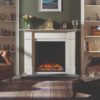 Stovax & Gazco Skope Inset 75R log & pebble fuel effect electric fire in Claremont mantel
