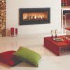 Stovax & Gazco Studio 2 gas fire Profil frame, anthracite finish, log-effect and vermiculite lining