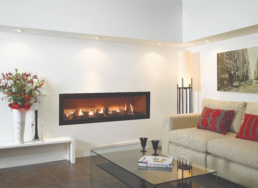 Stovax & Gazco Studio 3 gas fire Edge frame, log effect and vermiculite lining