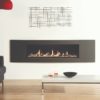 Stovax & Gazco Studio 3 gas fire Verve frame, pebble and stone effect and black glass lining