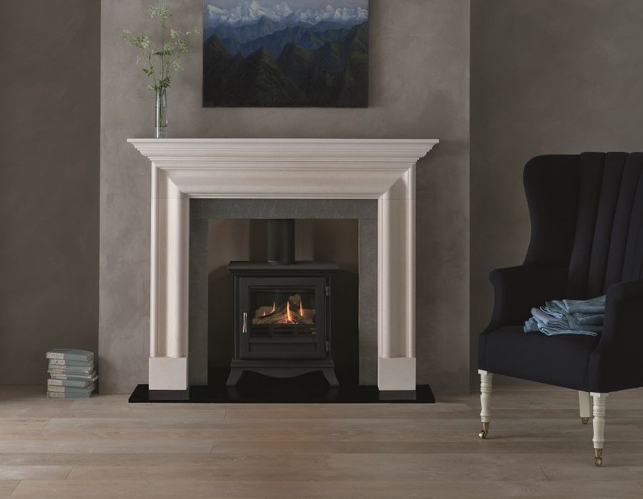 Chesneys Beaumont standard gas stove with a matt black finish