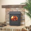 Stovax & Gazco Stockton 7 Inset Convector wood burning stove in matt black with canopy