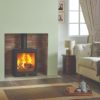 Stovax & Gazco Vogue Medium wood burning stove with plinth