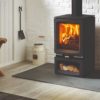 Stovax & Gazco Vogue Small wood burning stove with optional midline base