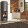 Stovax & Gazco Loft gas stove with steel plinth and top section